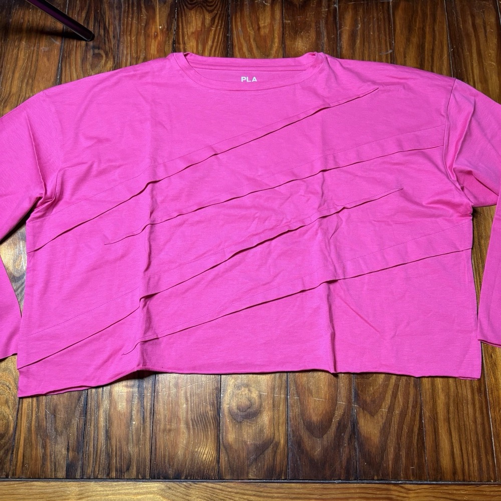 Planet By Lauren G hot pink pima cotton mini tucked tee One Size New Cropped